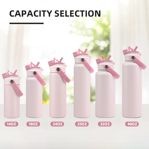 Bouteille d'eau isotherme sans BPA de 700 ml avec couvercle à paille, gourde isotherme en acier inoxydable pour écoliers et adultes, cadeau personnalisé avec logo - Product Image 3