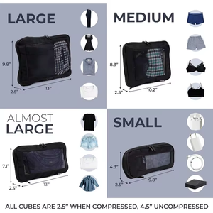 Resistente al agua y al desgarro Lavable Ahorre espacio Equipaje Expandible Compresión de viaje Cubos Bolsa de viaje - Product Image 2