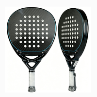 Raquette de padel avec poignée en titane, Eva noir, balles de padel, forme de pelle en fibre de carbone 15k, unisexe