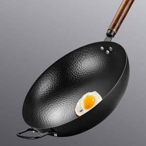 Wok chinois poli de haute qualité, en fer, portable, capacité 20L, pour cuisinières à gaz et à <span class=keywords><strong>induction</strong></span> - Product Image 4