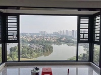 Ventanas de Aluminio de Alta Eficiencia Resistentes al Viento, Venta al por Mayor, Seguras, Duraderas, Modernas, Ventanas Abatibles con Marco de Aluminio y Doble Vidrio
