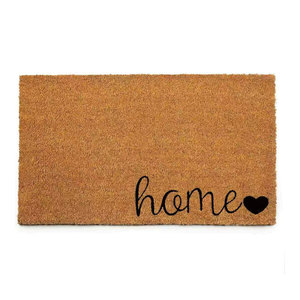 Tapete de Entrada Cangming, Imitación de Fibra de Coco, Diseño de Corazón, Antideslizante, para Interiores y Exteriores, Lavable, Plegable y Cortable - Product Image 1