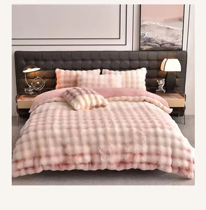 Juego de Ropa de Cama de Terciopelo Grueso y Cálido para <span class=keywords><strong>Invierno</strong></span>, Textil para el Hogar, Funda de Edredón Afelpada, Sábana, Funda de Almohada, 4 Piezas, Cubrecama para Parejas - Product Image 6
