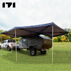 Uv-kháng Windproof nhỏ Caravan mái hiên 270 mái hiên thép cho SUV