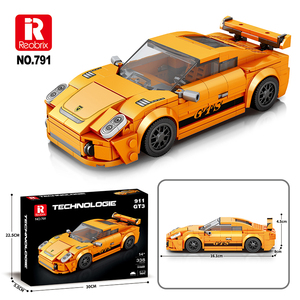 Reobrix 338 Pezzi Blocchi da Costruzione Auto Sportiva Porsche GT3, Modello da Corsa Arancione Compatibile con Serie Technic, Regalo - Product Image 1