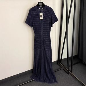 <span class=keywords><strong>Robe</strong></span> décontractée en tricot à manches courtes avec strass OUDINA LOGO pour le Ramadan et l'Aïd, robes élégantes pour femmes - Product Image 1