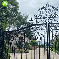 MJYT Portails d'entrée de luxe en fer forgé pour villas, châteaux et manoirs - Écologiques, faciles à assembler, modélisation 3D, couleur personnalisée