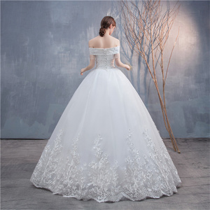 <span class=keywords><strong>Robe</strong></span> <span class=keywords><strong>de</strong></span> <span class=keywords><strong>mariée</strong></span> <span class=keywords><strong>de</strong></span> luxe à col rond avec volants et traîne chapelle, coupe princesse, 100 % polyester, en dentelle blanche pour femme – Prix usine, <span class=keywords><strong>moins</strong></span> <span class=keywords><strong>cher</strong></span> - Product Image 3
