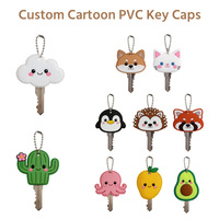 Linda Funda Protectora de Llaves de PVC con Diseño de Dibujos Animados, Frutas y Plantas, Protector de Llaves de Goma Suave con Cadena de Bolas, Estuche Decorativo para Llaves, Regalo Personalizado
