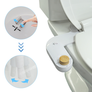 Self-Cleaning Bamboo Knob <strong>Bidet</strong> Attachment Single Nozzle Cold <strong>Water</strong> Spray <strong>Non</strong>-<strong>Electric</strong> for Front/Rear Wash <strong>ABS</strong> Material Toilet - Product Image 1