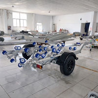 Remorque de bateau en aluminium à roulettes oscillantes de 20 pieds, prix usine, capacité de charge de 1200 kg, avec certification VIN CE DOT, adaptée aux bateaux de 18 à 19 pieds