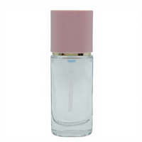 Botol Kemasan Makeup Foundation Kaca Transparan 30ml Bentuk Pipih dengan Pompa