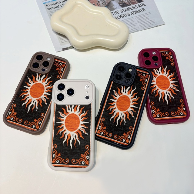 Shockproof Bohemian Sun Pattern Phone Case for iPhone 16 Vintage Tarot-Inspired Protective Cover Custom Any Picture