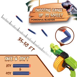 Ept súng thực hành Trò chơi bắn súng khủng long Súng Đạn mềm 40 Súng mềm đồ chơi bọt Blasters với 120 bọt đạn - Product Image 5