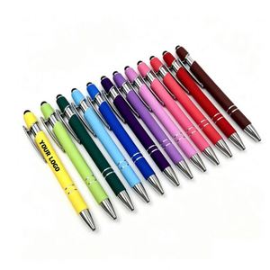 Hot Selling Wholesale Promo Business Gift New Ball Stylus Soft Touch Screen <b>Pen</b> 2 in 1 With Custom Logo Metal Ballpoint <b>Pens</b> - Product Image 1