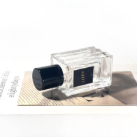 Vente en gros de flacons de parfum de luxe, flacons d'huile essentielle, boîtes cosmétiques, flacons de parfum rectangulaires en verre, 30 ml, 50 ml, 100 ml