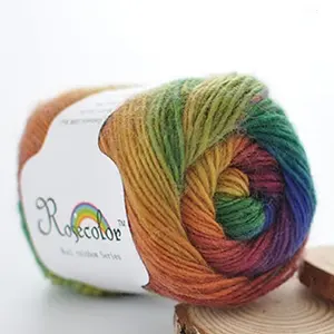 2024 Hot Sale Gradient Color Rainbow Pure Wool Yarn For Hand Knitting Clothes Hats Scarves