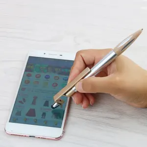 Gepersonaliseerde Goedkope Plastic Promotionele Mobiele Stand Pen Touch Screen Met Custom Logo