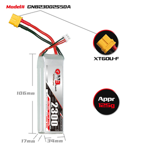 GAONENG GNB 2300MAH 2S 7.4V 50C 100C XT60 RC LiPo <b>Battery</b> 300 Cycles LiCoO2 Cathode FPV <b>Drone</b> UAV Air Wing Boat Car Racing - Product Image 3