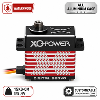 Servomoteur d'hélicoptère RC XQ-S8215D 15kg sans noyau, étanche, haute vitesse, pour bras robotique, engrenage en acier inoxydable, boîtier en aluminium, 8.4V