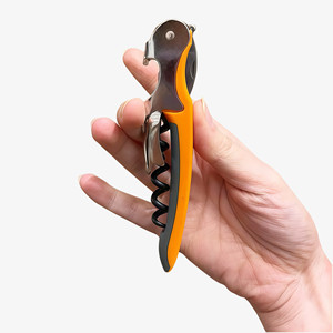 Sacacorchos de camarero de dos pasos Murano de tacto suave con logotipo personalizable y espiral antiadherente - Product Image 3