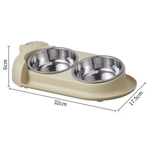15° Neck Protect Stainless Steel Double Pet Bowl Anti-Tip Slow <b>Feeder</b> <b>Cat</b> Dog Bowl Wholesale Pet Supplies - Product Image 3