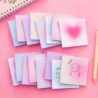 Bloc de Notas Adhesivas con Forma de Corazón en Degradado de Color Aleatorio, Papel Práctico para Estudiantes, Notas Adhesivas, Bloc de Notas Pequeño, Pegatinas para Notas