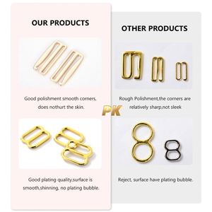 Taille personnalisée réutilisable sangle de soutien-gorge en métal curseur crochet anneaux de soutien-gorge curseurs crochets crochet maillot de bain ajusteur fermoir de soutien-gorge en métal - Product Image 2