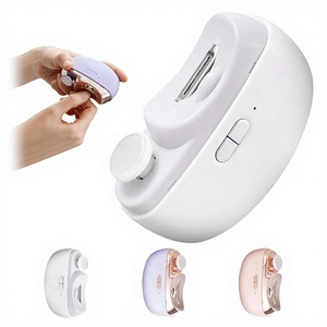 2 in 1 Design Fingernail Cutter <b>File</b> Automatic <b>Nail</b> with Light & 2 Speeds and <b>Nail</b> Scraps Storage - Product Image 1