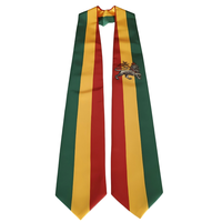 Écharpe de cérémonie personnalisée de 72 pouces de long, motif Drapeau Lion Rastafari d'Éthiopie, impression numérique ou par sublimation, pour remise de diplôme ou drapeau national