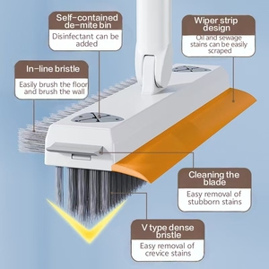 Support mural de nettoyage de salle de bain en fer trois-en-un avec rainure de sol sans angle mort pour <span class=keywords><strong>brosse</strong></span> de toilette <span class=keywords><strong>balai</strong></span> grattage balayage - Product Image 3