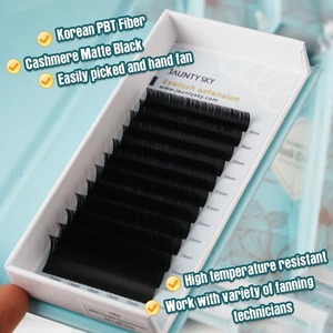 Nhà Máy Giá Hàn Quốc Pbt Tối Matte Lụa Fluffy Cổ Điển Lông Mi Mở Rộng Khay Cashmere Matte Lash Mở Rộng - Product Image 3