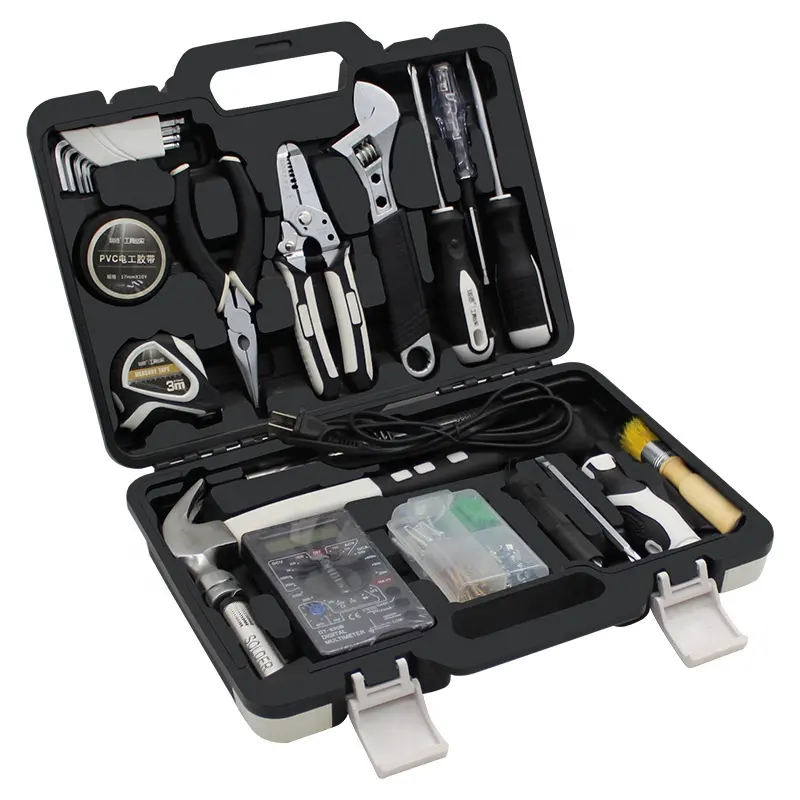 Ensemble d'outils de quincaillerie domestique de vente directe du fabricant 61 pièces Combinaison de boîte à outils manuelle