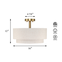 Lampe suspendue nordique moderne à 2 niveaux semi-encastrée pour salon, chambre à coucher, hôtel