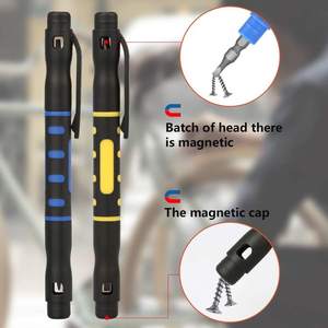 Custom Logo OEM DIY Chrome Plastic Handle Double-end Bits Household Slotted Phillips Magnetic Tip 134mm Pocket Pen <b>Screwdriver</b> - Product Image 5