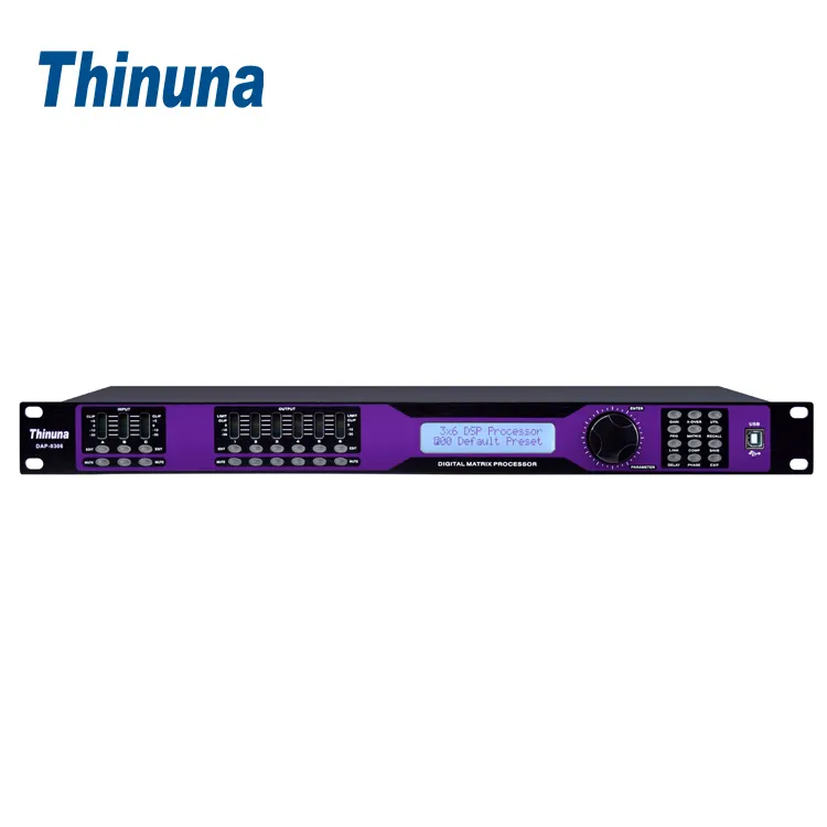 Thinuna dap-0306 sistem audio DSP, prosesor audio digital profesional mikrofon suara output 3 input 6 untuk Audio profesional