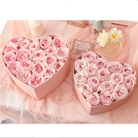Boîte de rangement motif cœur amour Mickey, boîte à bonbons avec fleur de savon, chocolat Rose, fournitures pour fleuriste, cadeau de mariage ou de saint-valentin