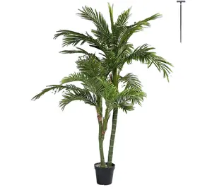 HaiHong — arbre artificiel de décoration, 1 pièce, fausse plante de palmier en plume dorée, décoration originale