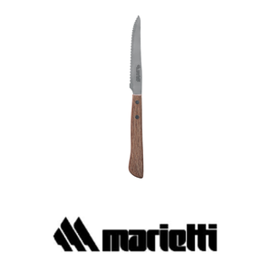 Couteau à steak dentelé Marietti, 12 pièces, manche en bois, lame pointue - Product Image 3