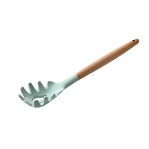 High Quality Professional Kitchen <b>Tools</b> Eco-Friendly Spaghetti Wood Handle <b>Silicone</b> Strainer - Product Image 2
