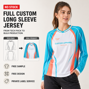 <span class=keywords><strong>Maglia</strong></span> <span class=keywords><strong>Sportiva</strong></span> OEM da <span class=keywords><strong>Donna</strong></span> con Stampa Sublimatica, Maniche Raglan Lunghe, Scollo a V, Pannello a Contrasto, Asciugatura Rapida e Traspirante - Product Image 1