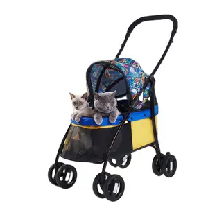 Hot Sale Custom Easy Fold 4 Wheel Double Dogs Katten Huisdier Carrier