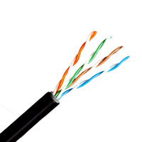 Kabel LAN Outdoor Cat5e Tahan Air UTP 23AWG Jaket PE 1000ft Kabel Komunikasi untuk Jaringan CCTV