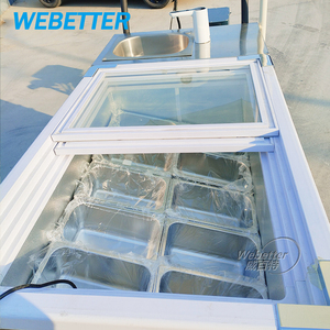 WEBETTER Carritos de Helados para Exteriores, Carrito de Jugos de Frutas Personalizado, Carrito de Gelato Móvil Pequeño con Bicicleta - Product Image 6