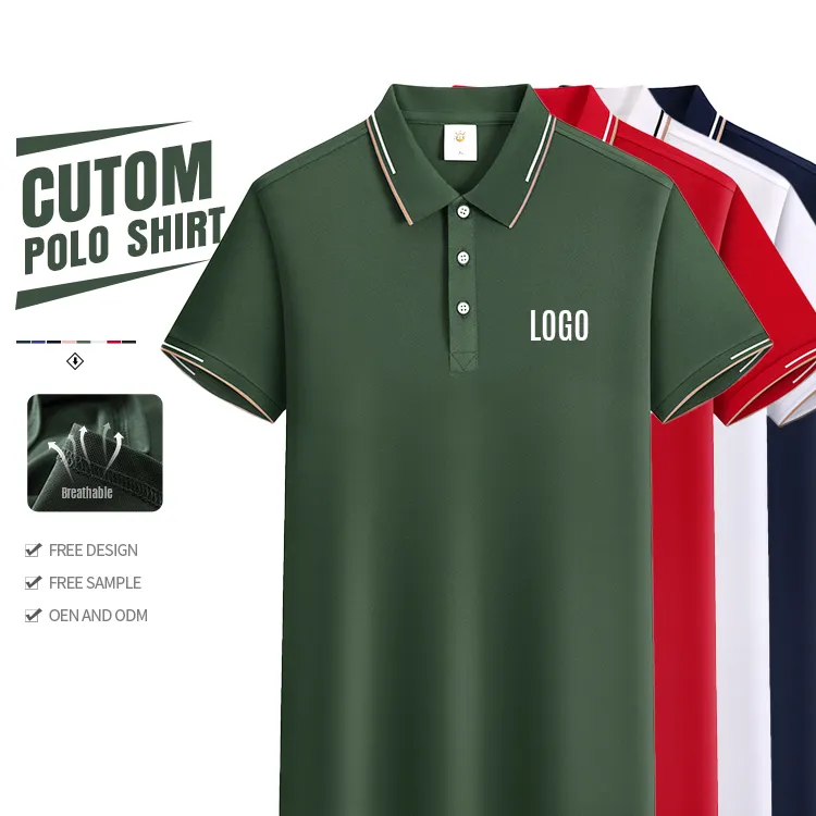 מכירה טוב חולצות פולו גולף מותאם אישית חולצות פולו גולף שרוול קצר עסקים אחיד חולצות פולו