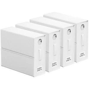 2024 Large Capacity <b>4</b>-Piece Bed Sheet <b>Storage</b> Organizer Rectangular Foldable Oxford Fabric with Zipper Window Carved Technics - Product Image 4