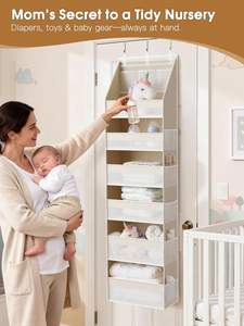 Organizador de Ropa Plegable para Colgar en la Puerta con 6 Estantes y 13 Bolsillos de Malla Reforzado con Hierro Estilo Europeo - Product Image 3