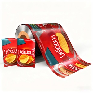 Rollo de Película de Material Laminado de PET y Papel de Aluminio Impreso Personalizado para Envasado de Alimentos, Bolsitas para Papas Fritas, Palomitas de Maíz y Snacks - Product Image 1