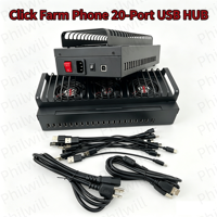 20 unidades de caja de control de software para dispositivos móviles agrícolas, chasis de control de teléfonos agrícolas con USB HUB BOX Rojo para datos celulares móviles