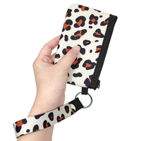 Vente en gros usine : Mini pochette porte-monnaie et porte-cartes en néoprène pour filles, avec porte-cartes d'identité ouvert, design personnalisé, pour extérieur